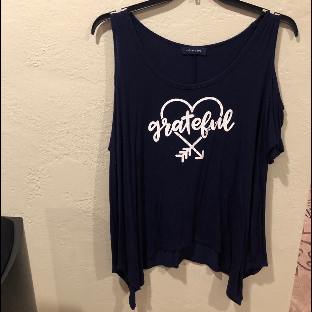 Cold Shoulder Shark Bite Graphic Tee
